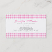 粋なピンクのギンガム 名刺 (裏面)