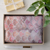 粋なピンクのグラデーションなグリッターの人魚の魚スケール 薄葉紙 (ギフト)