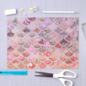 粋なピンクのグラデーションなグリッターの人魚の魚スケール 薄葉紙 (クラフト)