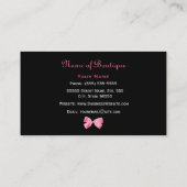 粋なピンクのヒョウのプリントのファッションのブティック 名刺 (裏面)