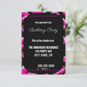 粋なピンクの唇の誕生日 招待状 (スタンド正面)