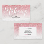 粋なピンクの金ゴールドのグリッターの大理石の名刺 名刺 (正面/裏面)