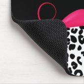 粋なピンクの髭の名前のガーリーなヒョウのプリント マウスパッド (コーナー)