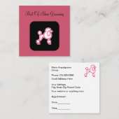 粋なピンク犬のグルーミングのアポイントメント スクエア名刺 (正面/裏面)