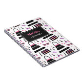 粋なファッショニスタファッションの化粧女の子のノート ノートブック (右側)