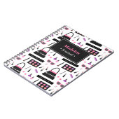 粋なファッショニスタファッションの化粧女の子のノート ノートブック (左側)