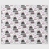 粋なファッションの化粧パターン女の子の包装紙 ラッピングペーパー (フラット)