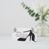 粋なファッションの蝶シックな靴の高いオートクチュール 名刺 (スタンド正面)