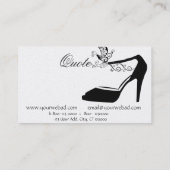 粋なファッションの蝶シックな靴の高いオートクチュール 名刺 (裏面)