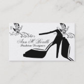 粋なファッションの蝶シックな靴の高いオートクチュール 名刺 (正面)