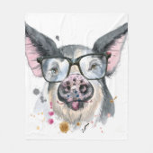 粋なブタ フリースブランケット (正面)