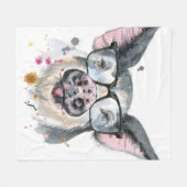 粋なブタ フリースブランケット (正面(横))