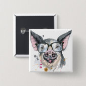 粋なブタ 缶バッジ (正面&裏面)