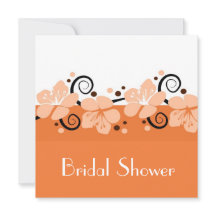 粋なブライダルシャワーの招待-オレンジ花