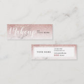 粋なブラウンのグリッターの大理石の小型名刺 スキニー名刺 (正面/裏面)