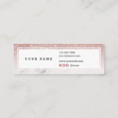 粋なブラウンのグリッターの大理石の小型名刺 スキニー名刺 (裏面)