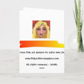 粋なブロンド及び赤い椅子-挨拶状 カード (裏面)