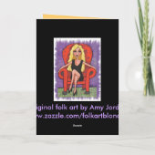 粋なブロンド及び赤い椅子-挨拶状 カード (裏面)