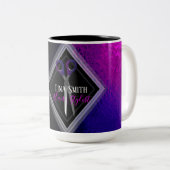 粋なヘアーサロンはデザインを切ります ツートーンマグカップ (正面右)