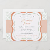 粋なベビーの献呈の《キリスト教》洗礼式や命名式の招待状 招待状 (正面/裏面)