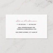 粋なメーキャップアーティストのばら色の金ゴールドの大理石 名刺 (裏面)