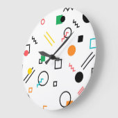 粋なモダン、よくはしゃぐクール幾何学的なメンフィス ラージ壁時計 (傾斜)