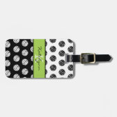 粋なモノグラムのバレーボールの荷物のラベル ラゲッジタグ (正面横)