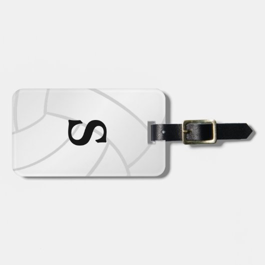 粋なモノグラムのバレーボールの荷物のラベル ラゲッジタグ (正面横)