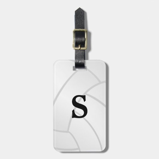 粋なモノグラムのバレーボールの荷物のラベル ラゲッジタグ (正面縦)