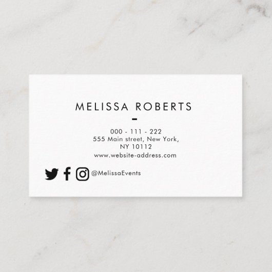 粋なモノグラムの名刺 名刺 (裏面)