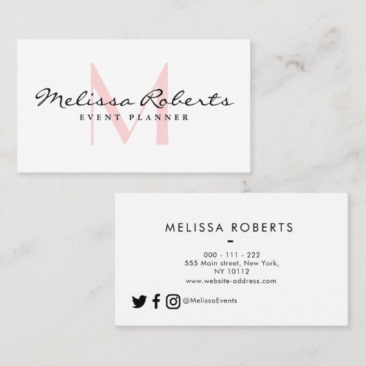 粋なモノグラムの名刺 名刺 (正面/裏面)