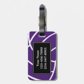 粋なモノグラムの紫色のバレーボールの荷物のラベル ラゲッジタグ (裏面縦)