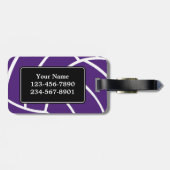 粋なモノグラムの紫色のバレーボールの荷物のラベル ラゲッジタグ (裏面横)