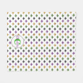 粋なモノグラムの謝肉祭の（紋章の）フラ・ダ・リ フリースブランケット (正面(横))