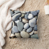 粋なモノグラムの鮮やかで自然な小石は写真に投石します クッション (ブランケット)