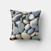粋なモノグラムの鮮やかで自然な小石は写真に投石します クッション (正面)