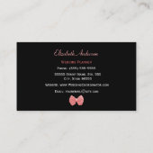 粋なモモのヒョウのプリントのウェディングプランナー 名刺 (裏面)