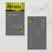 粋なライムの黄色の灰色の名刺"Abraxas " 予約カード (正面/裏面)