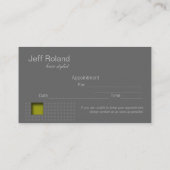 粋なライムの黄色の灰色の名刺"Abraxas " 予約カード (裏面)