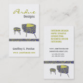 粋なレトロの花のSetteeのレトロの内部の装飾 名刺 (正面/裏面)