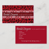 粋なレースのヒョウの花嫁のランジェリーのレースのようなガーター 名刺 (正面/裏面)