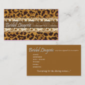 粋なレースのヒョウの花嫁のランジェリーのレースのようなガーター 名刺 (正面/裏面)