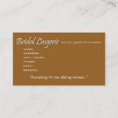 粋なレースのヒョウの花嫁のランジェリーのレースのようなガーター 名刺 (裏面)