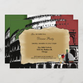 粋なローマのコロシアムのディナー・パーティの招待 招待状 (正面/裏面)