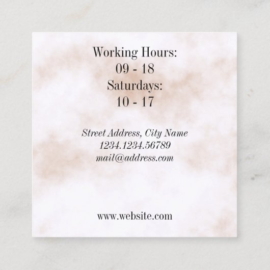 粋な優雅巨人の手紙 スクエア名刺 (裏面)