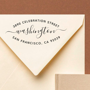 粋な円形のタイポグラフィの姓の差出人住所 ラバースタンプ