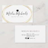 粋な卒業の名前の挿入物カード 名刺 (正面/裏面)