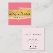 粋な原稿の美容師の名刺 スクエア名刺 (正面/裏面)