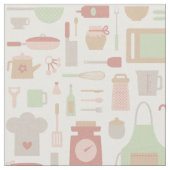 粋な台所炊事用具パターン ファブリック (クローズアップ)