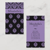 粋な名刺のダマスク織の倍の紫色の黒 名刺 (正面/裏面)